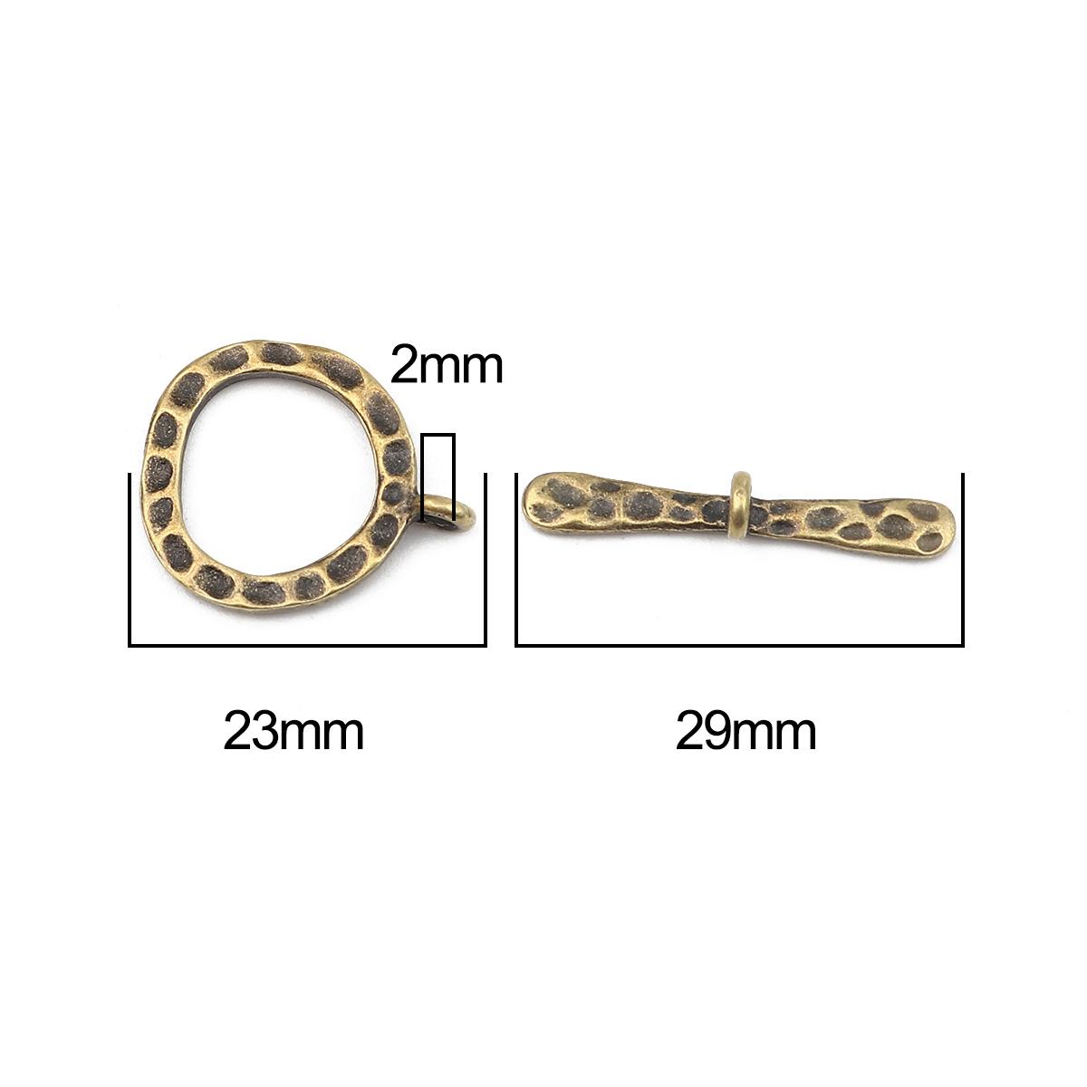 

10 Sets OT Toggle Clasps Connectors Circle Ring Antique Copper Circle Ring For DIY Handmade Making Necklace Jewelry Findings антична бронзова кольору