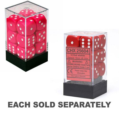 Chessex 16mm D6 Neprůhledný blok kostek
