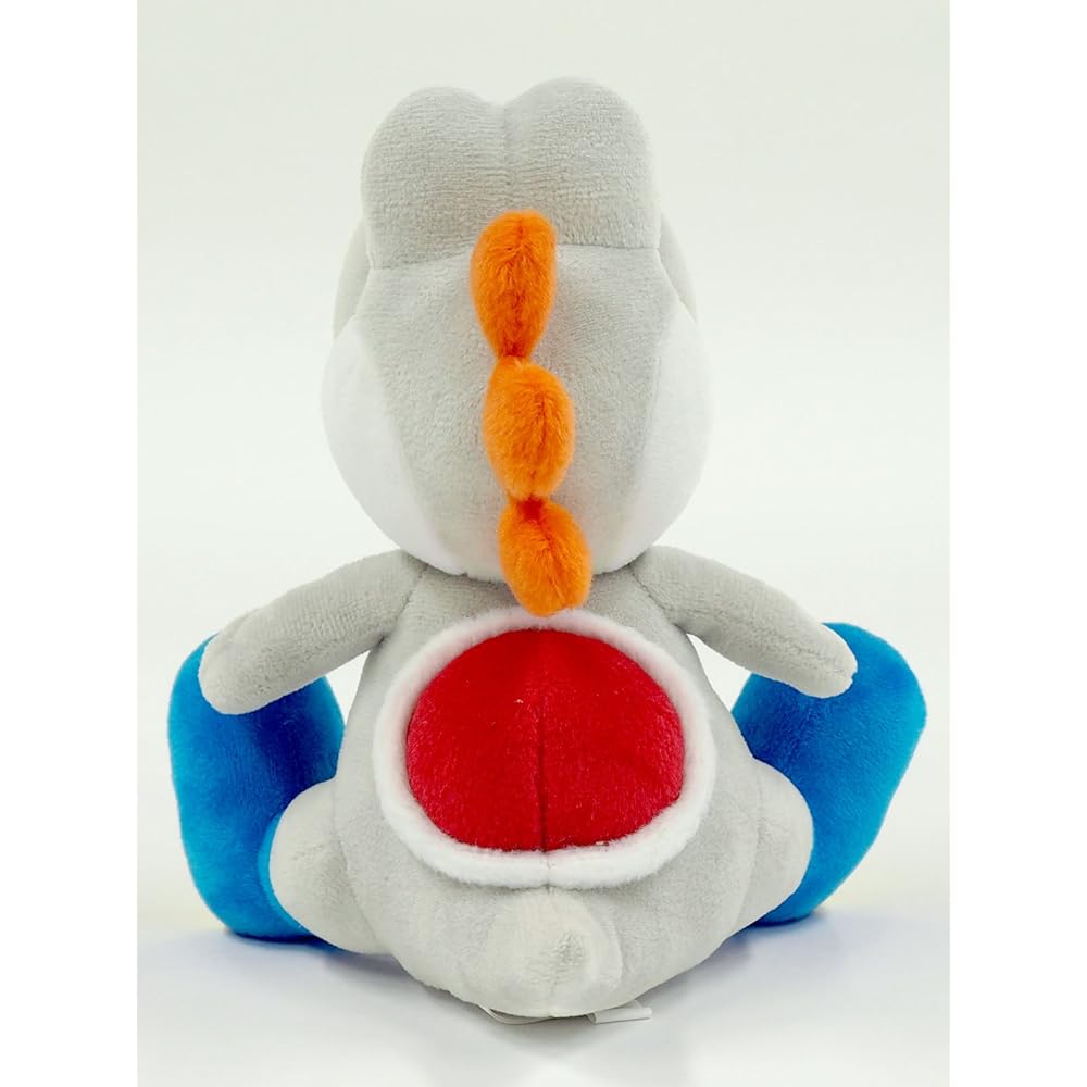 Sanei Boeki Super Mario All Star Collection White Yoshi Plush Toy 20cm W13.5×D15.5 Soft Stuffed Animal