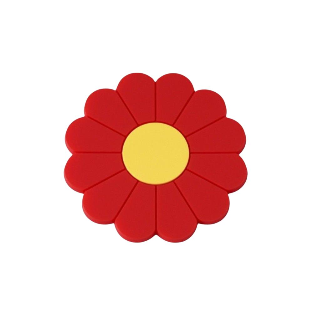 Anti-slip Cup Holder Mat Flower Cup Coaster Round Daisy Silicone Cup Pad Dining Table