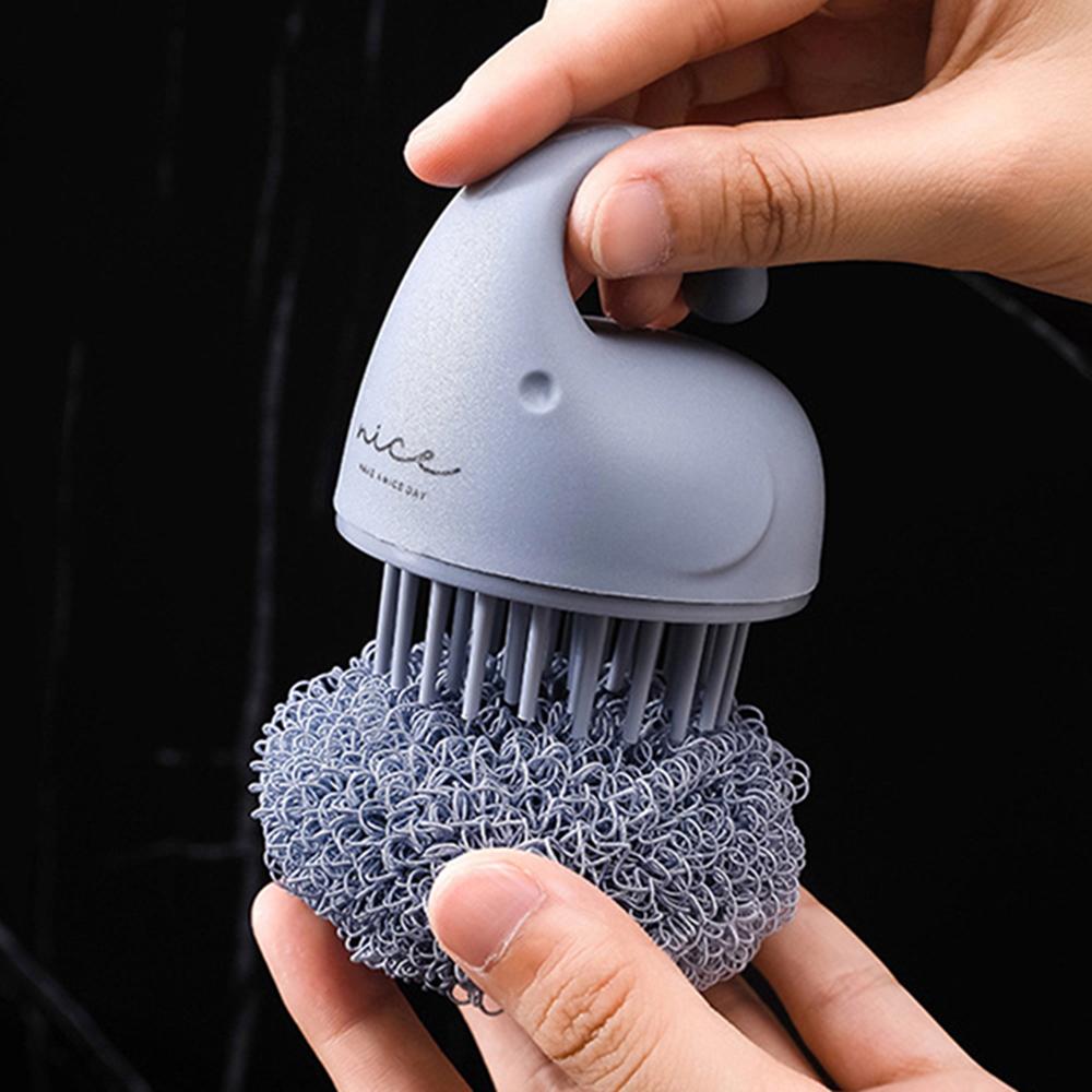 Single-Piece Kitchen Dish Brush, Short Handle Polyester Cleaning Ball, Suitable For Cleaning Cutlery, Pots And Pans, Sinks