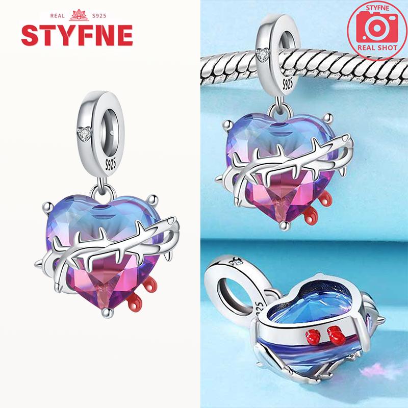 Charm Bead Charms Copper Authentic Pink Zircon Love Heart Turtle Murano Claw Bead Charms Compatible With Bracelets Jewellery Making Women Gift