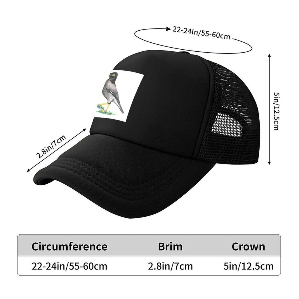 Myna in Flip Flops Baseball Cap Hat Beach Rave Trucker Cap Icon Girl Mens