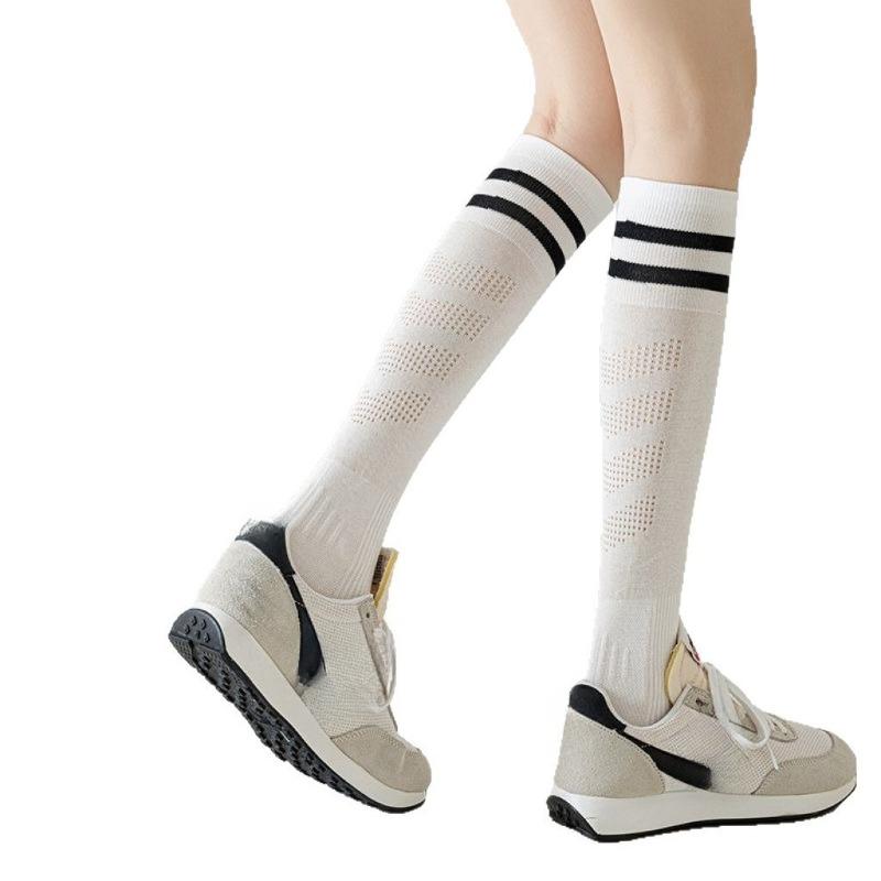 Sports Long Compression Socks, Tennis Socks, Women's Micro-pressure Massage Sole Calf Socks, Summer Thin Fitness Running Socks