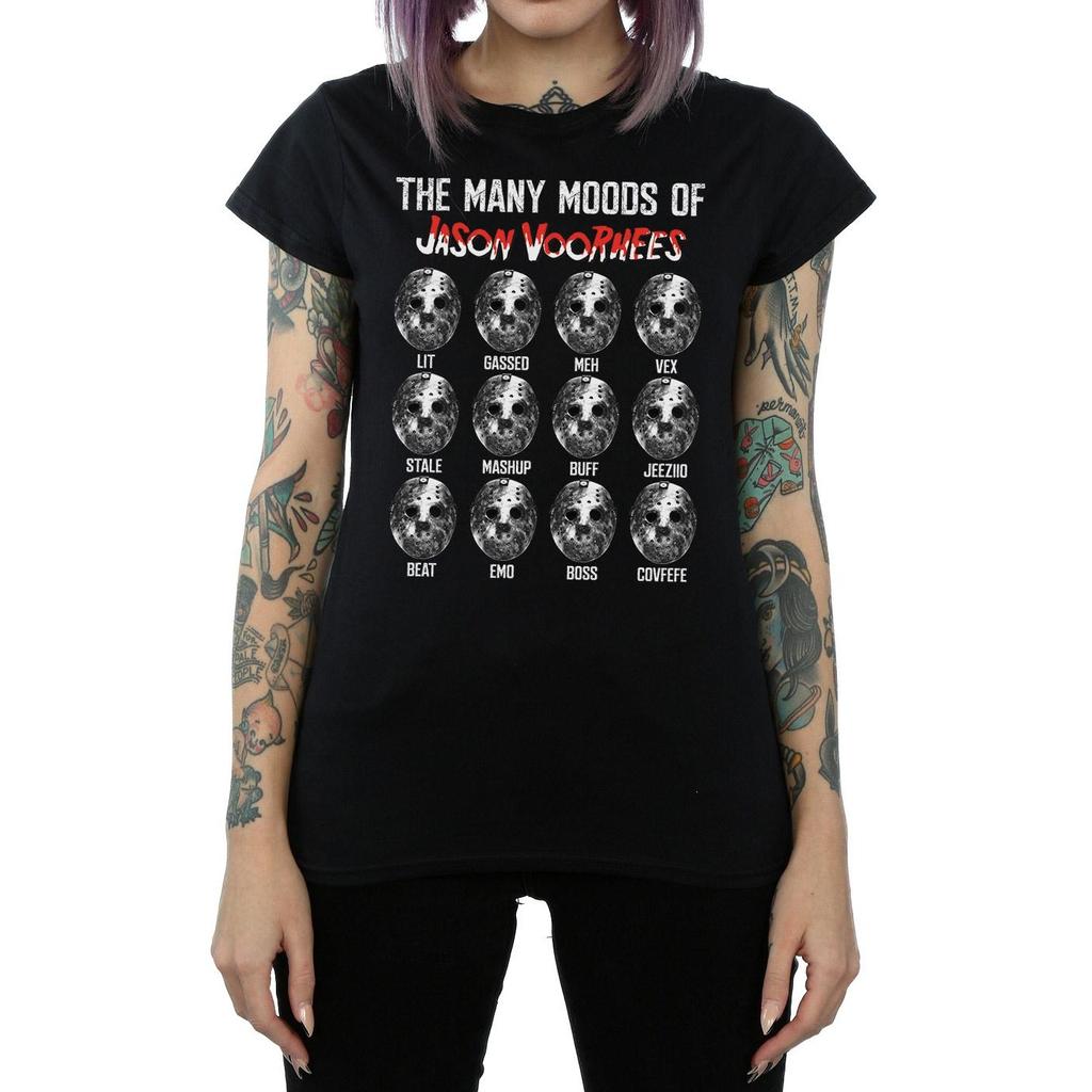 Friday 13th Womens/Ladies The Many Moods Of Jason Voorhees Cotton T-Shirt