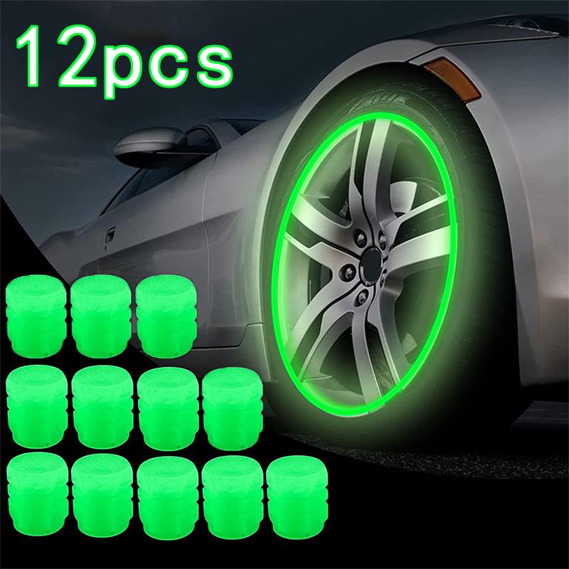Motorcycle Car Luminous Tire Valve Caps Fluorescent Night Glowing Bicycle Motor Bike Wheel Tyre Hub Valve Stem Caps Decor