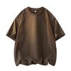 Spliced Line Short-sleeved Retro Round Neck T-shirt