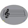 Musical Note Treble Clef Round Area Rug, Modern Music Room Non-Slip Floor Mat, Decorative Carpet for Bedroom Living Room Home