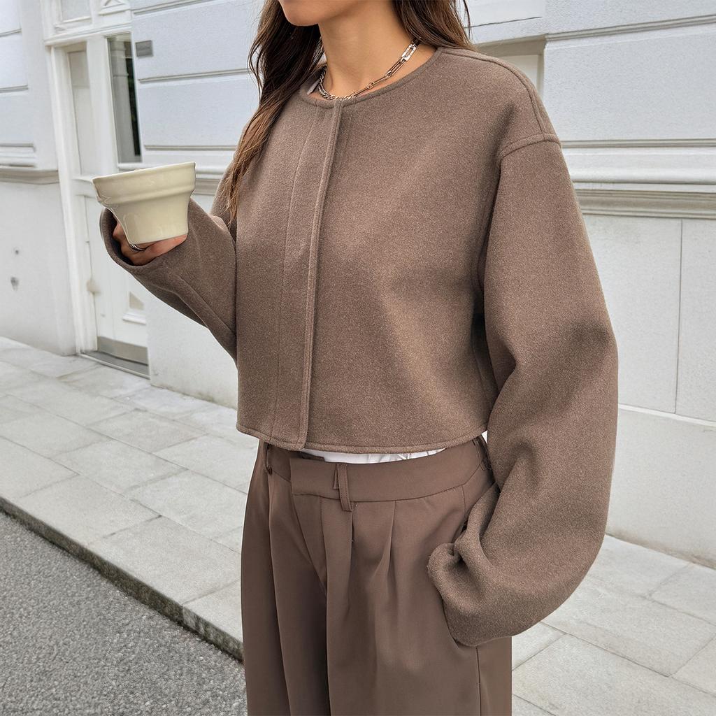 Französische Elegante Einfarbige Langarmjacke für Damen 2025 Herbst und Winter