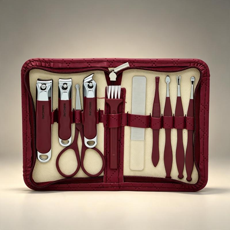 Portable 10-Piece Manicure & Pedicure Nail Clipper Set - Ideal for Home Use, Beauty Care & Gifts