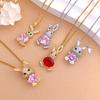 Necklace Cartoon Cute Rabbit Light Luxury Titanium Steel Necklace Fashionable Exquisite Copper Micro-inlaid Zircon Non-fading Accessories