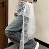Korean Fashion Lace Trim Triangle Scarf Layering Essential Hem Skirt Curtain Mesh Waist Scarf Skirt Cover Women Summer Bohemian
