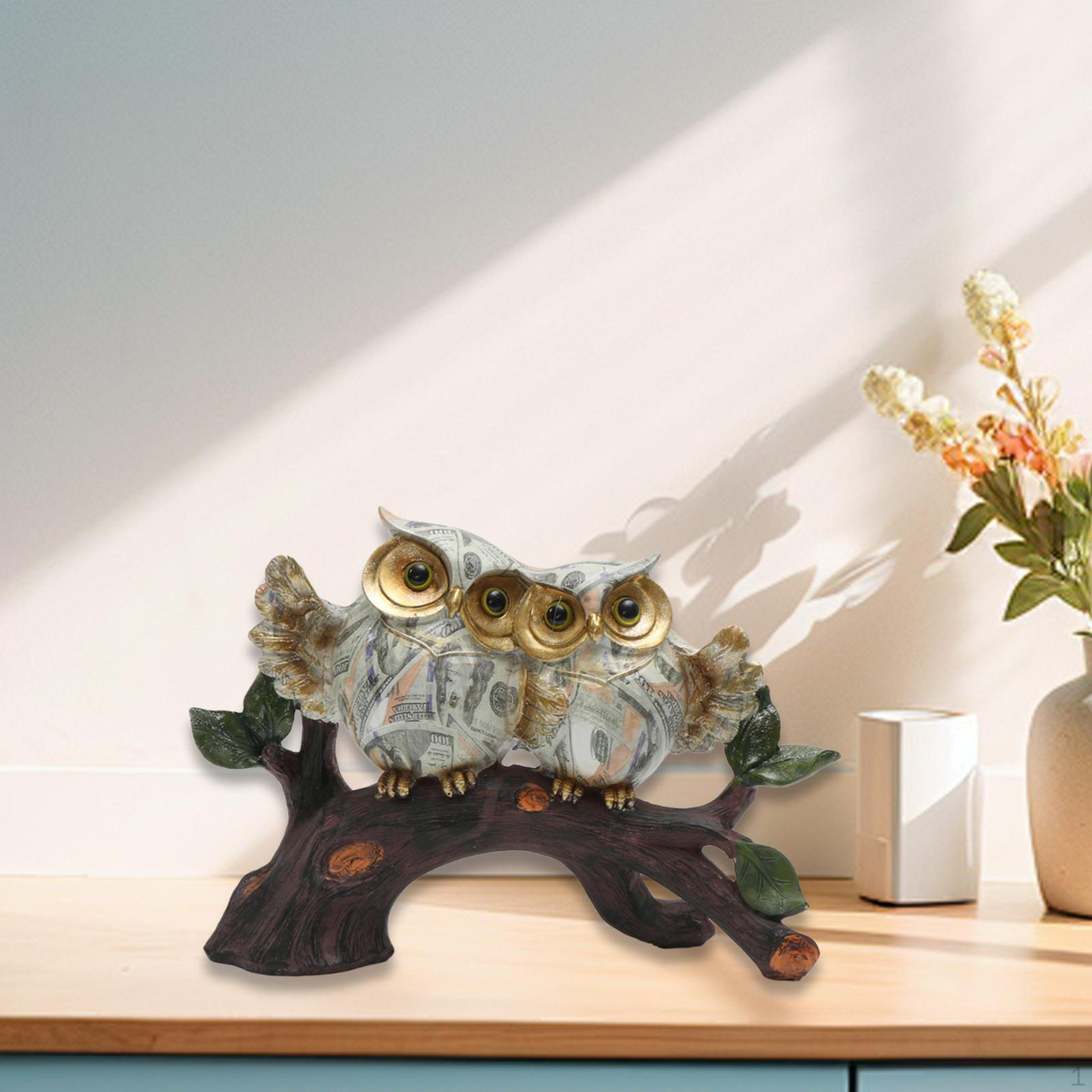 

Статуя совы, украшение для стола, коллекционная скульптура, статуэтка для книжной полки в гостиной Style B