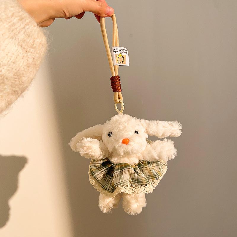 Trendy Plush Little Bear Keychain: Cute Cartoon Backpack Ornament and Couple Gift
