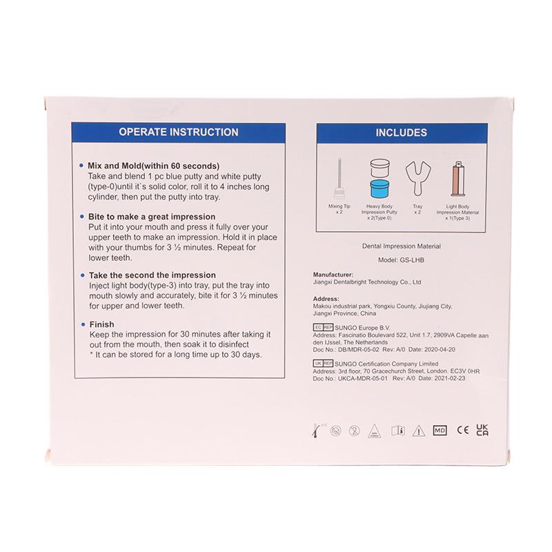 Dental Impression Material Light Body Putty Base Putty Catalyst Mixing Tips Kits Dentistry Molding Silicone Materials