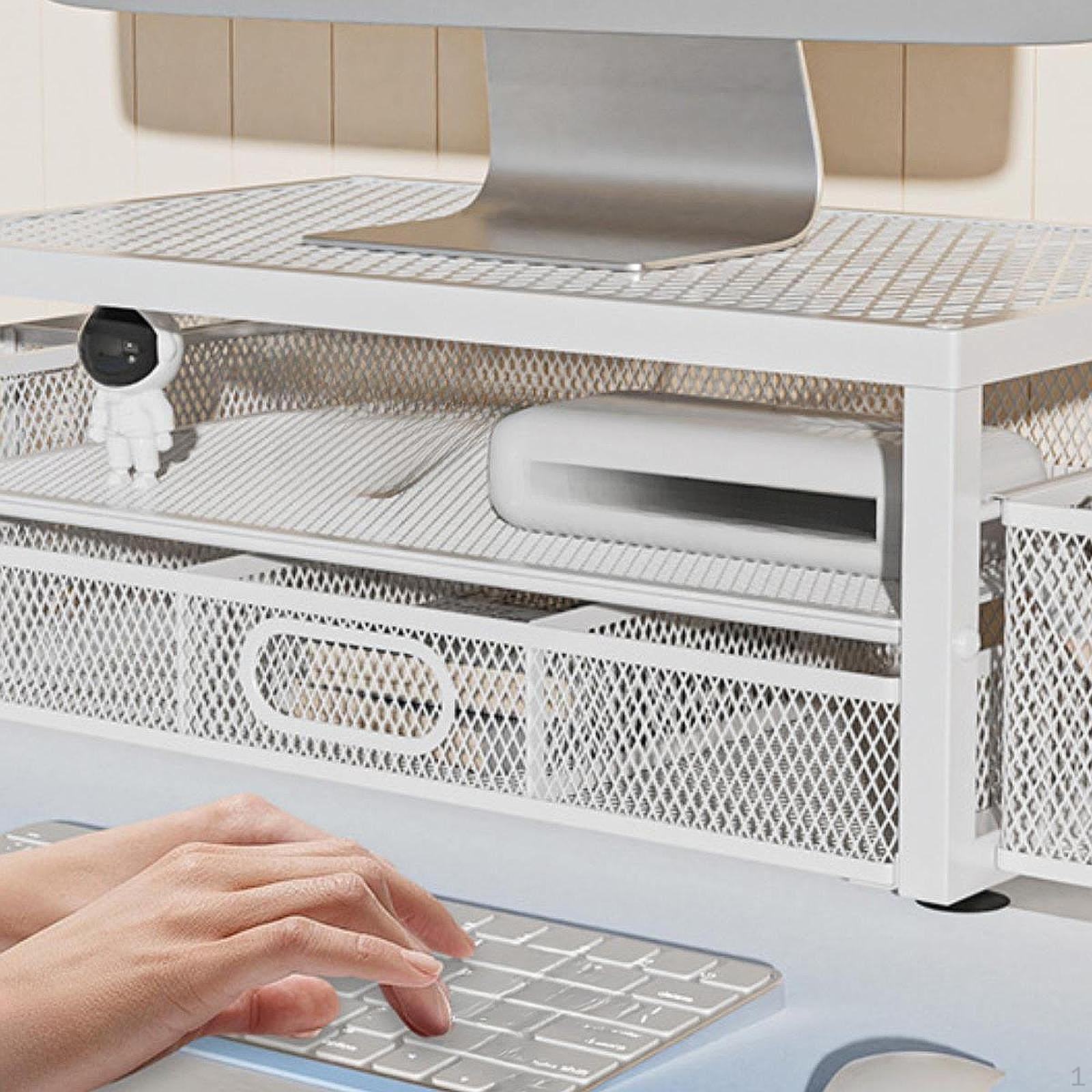 

Подставка для монитора, органайзер для стола, стойка для ноутбука, компьютер с ящиком и держателем для ручек для дома белый