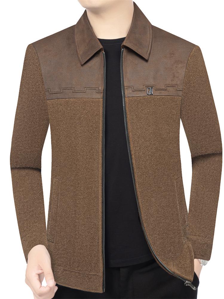 Men's Spring 2026 Color Block Lapel Jacket - Business Casual Versatile Outerwear