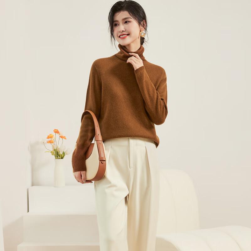 Jinjuju 100% Merino Wool Turtleneck Sweater