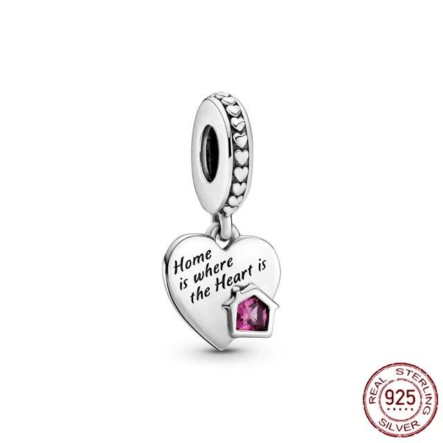 925 Sterling Sølv Hjerte & Mamma Dangle Dream Catcher Charm Fit OriginalNew Armbånd DIY Smykker For Dame Armbånd DiyBeads