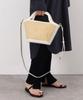 Cuco Bamboo Sheet x Faux Leather Crite 2-Way Tote Bag, 2413111033, Off-White (002)