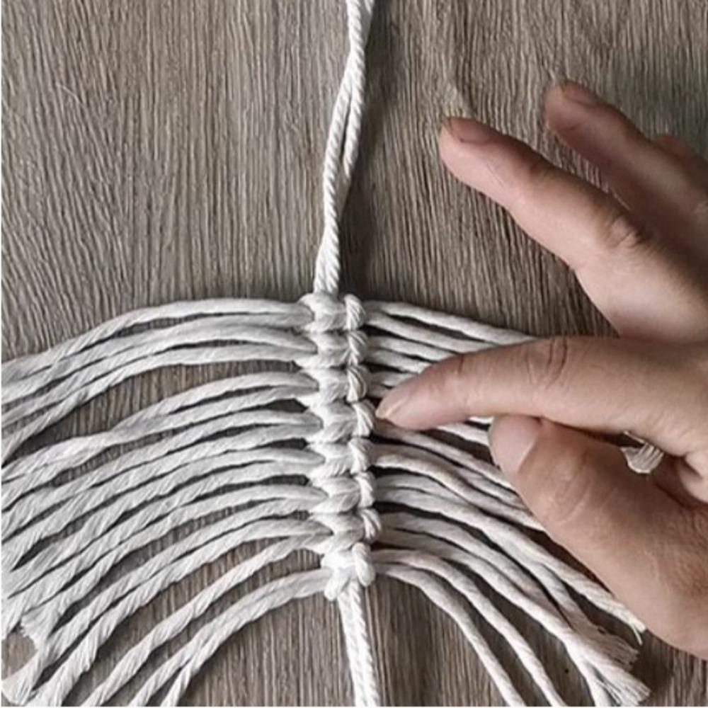 Boho Style Cotton Rope Flower Basket Flowerpot Pocket Simulated Flower Pot  Yard