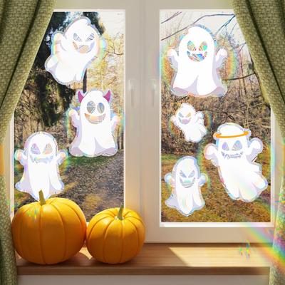 Nové, Barevné, Halloweenské, Samolepky na okno Bílý duch, Samolepky na sklo balkónu, Statické samolepky na dveře a okna, Party dekorace
