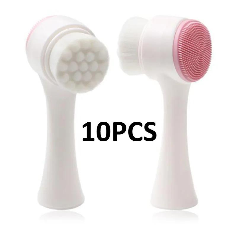 Double Sided Silicon Cleansing Brush Clean Exfoliating Massage Soft Face Pore Cleanse Blackhead Dry Wet Multi-purpose