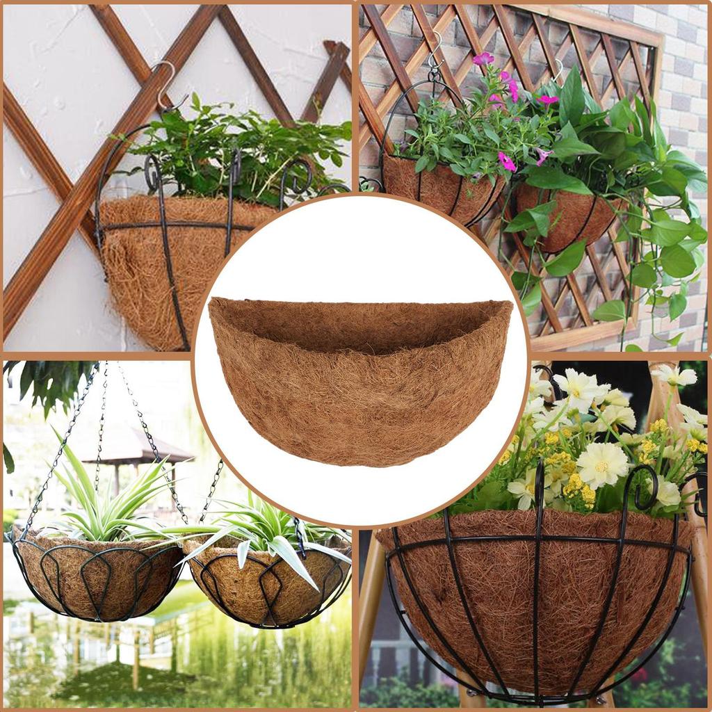 10/12/14 Inch Inch Hanging Basket Liner Round Coconut Liners for Planter 100% Natural Coco Basket Replacement Liners Cushion