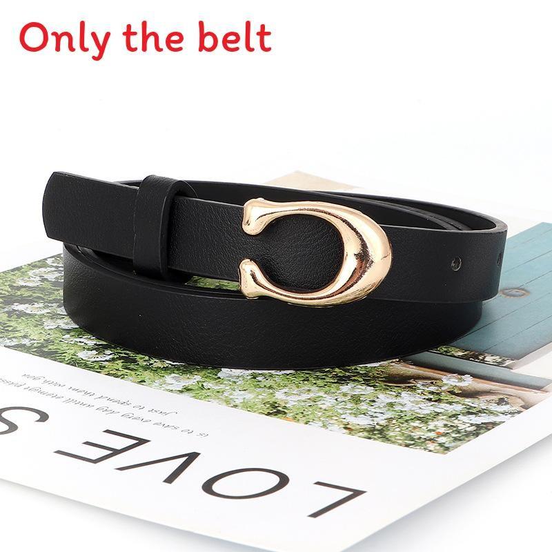 Pu Womens Leather Belt With C Alphabet Buckle Design For Office Casual Wear