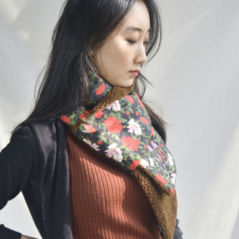 HAUT COLLECTION Huyun Muffler Lovely birds in flowers