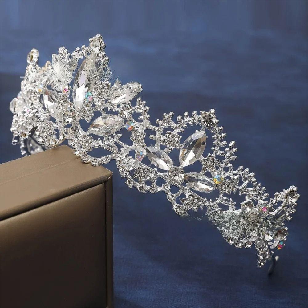 Elegant Bridal Princess Crown Luxury Rhinestone Diadem Women Hair Hoop  Wedding Hair Accessories