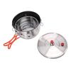Camping Pressure Pot Stainless Steels Stove Pressure Cooker Outdoor Cookware for Backpacking Hiking Traveling 2500ML