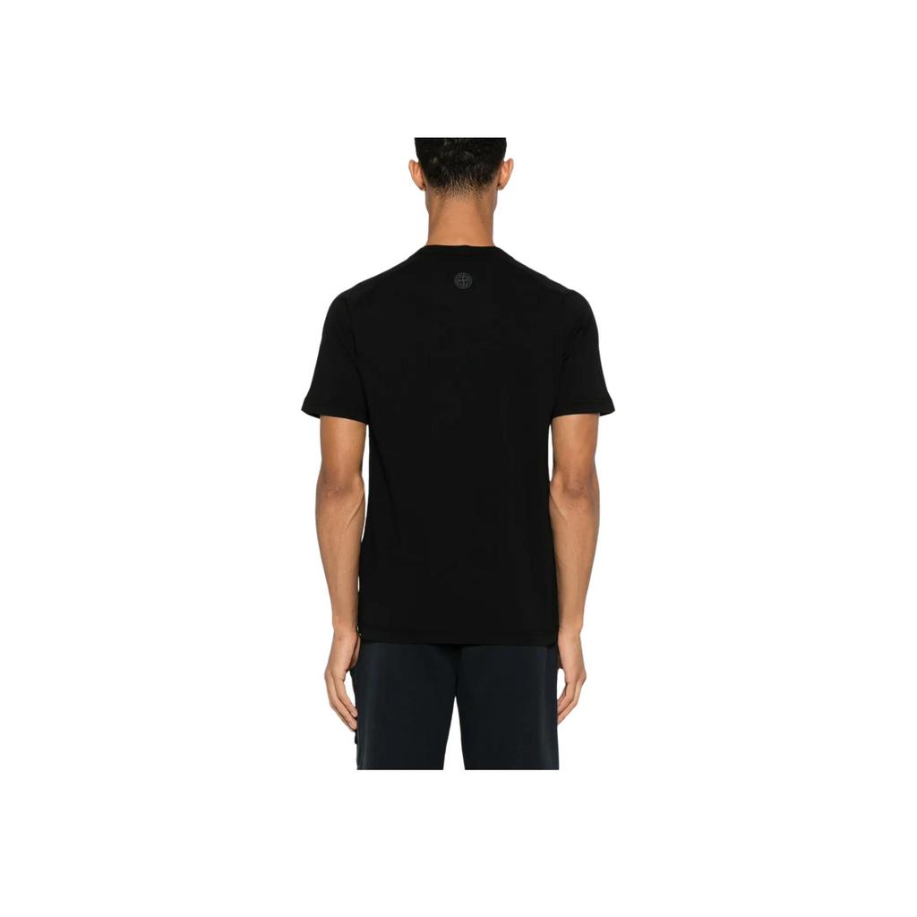 Stone Island Classic Logo Pullover Crew Neck Short Sleeve T-Shirt Men T-Shirts Black K1S1521000-20S0081-V0029