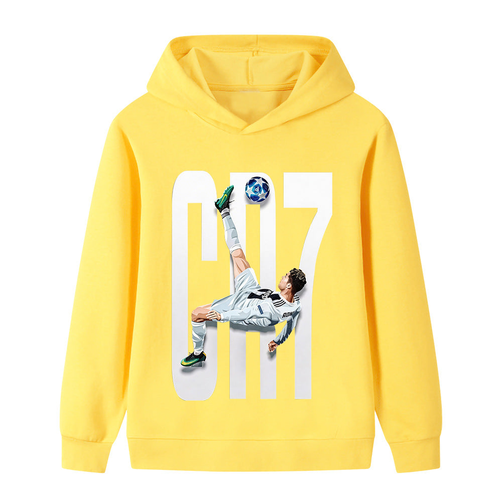 2026Spring Autumn Casual Children's Hoodie Sports Sweatshirt for Boys and Girls Ronaldo Printed 2-14 Years Fashion Kids Pullover Top