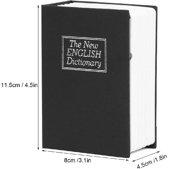 Mini Simulation Book Security Lock, Saving Money Box Storage Box Money Cash Jewelry Security Lock Case with Keys for Home Office