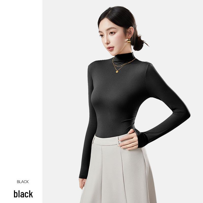 Dámské antibakteriální tričko s dlouhým rukávem a rolákem slim fit na podzim-zimu