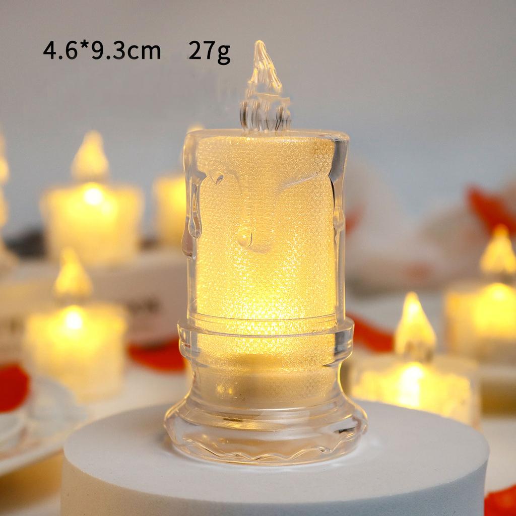 1pc LED Flameless Gap Column Candle Including Battery Perfect for Christmas Family Gatherings Candlelight Dinners