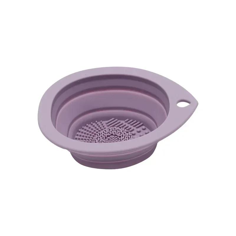 Silikonový čistič štětců na make-up Skládací miska na čištění labutěnky Štětce na oční stíny Mycí Soft Mat Kosmetické nástroje Scrubber Box