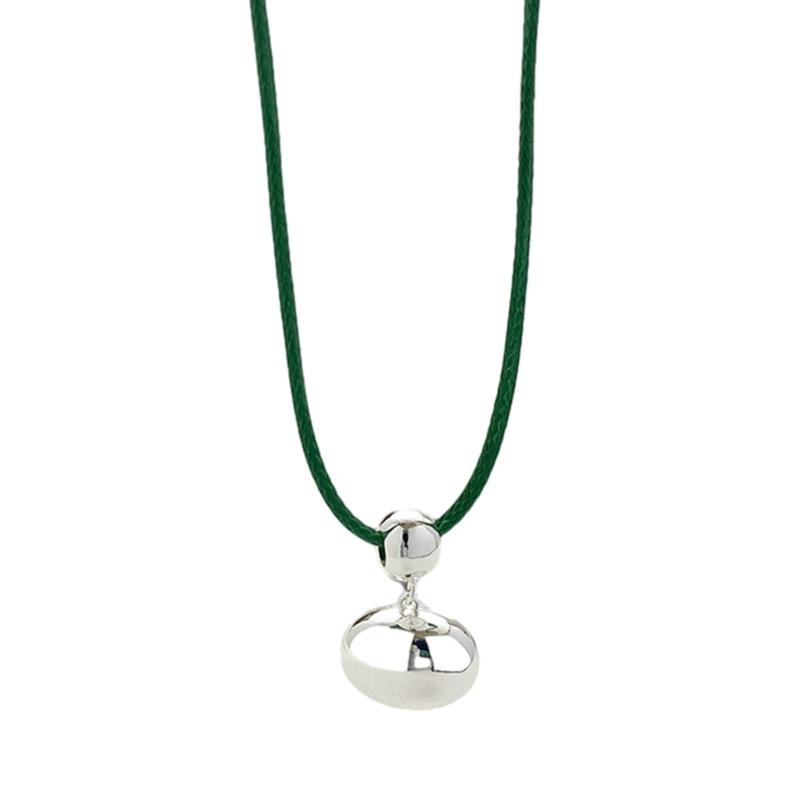 Y2k Bean Pendant Necklace Simple Drawstring Clavicle Chain Short Choker Necklaces for Women Girls 2023 Party Jewelry