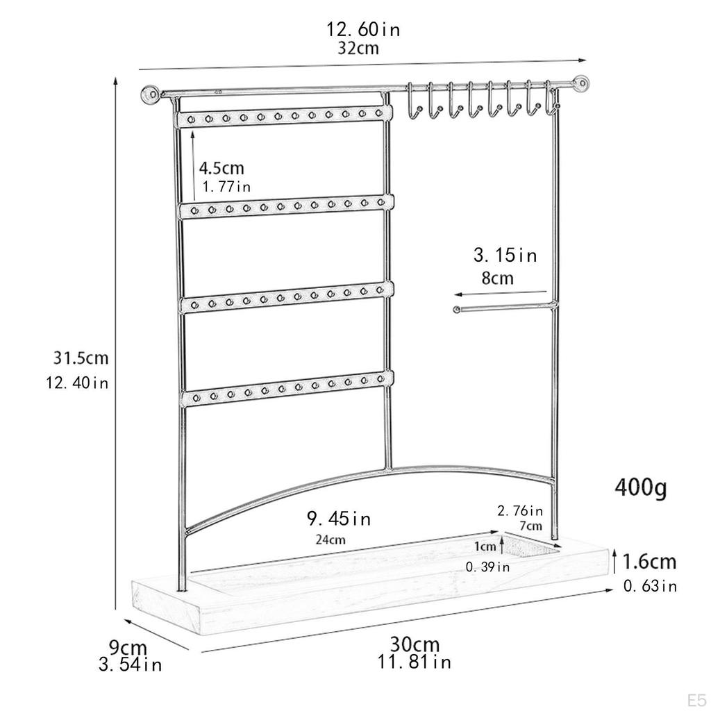 Earrings Organizer Stand Earring Display Convenient Multipurpose Jewelry Holder for