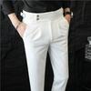 Italienischer Stil High-Waist Anzughose Mode Neapolitanisch Herren Slim Fit Business Büro Gesellschaftliche Hochzeits Hose