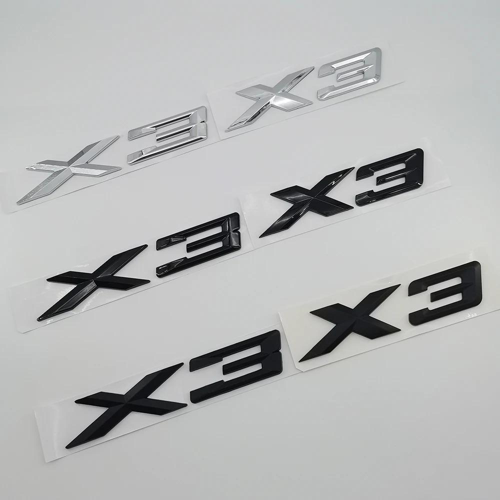 New 3D ABS Chrome Black Matte X3 Logo Nameplate Sticker Rear Trunk Emblem Badge Decals For BMW F25 E83 G01 M40i Car Accessories Tu2