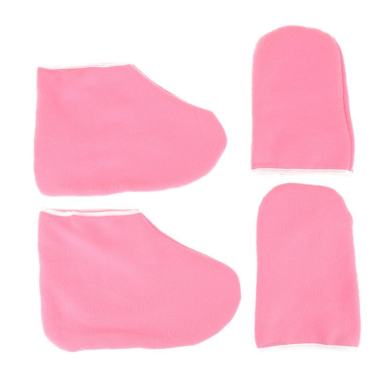 1Pair Paraffin Wax Waxed Cotton Footmuffs Booties Hydrating Mask Spa Moisturizing Socks Gloves Covers Bath Liners