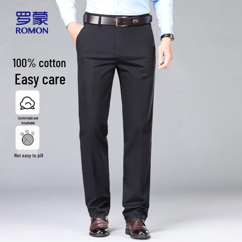 

ROMON Men s High-Waist Straight-Leg Thickened Casual Pants 40 (195-205 lbs)