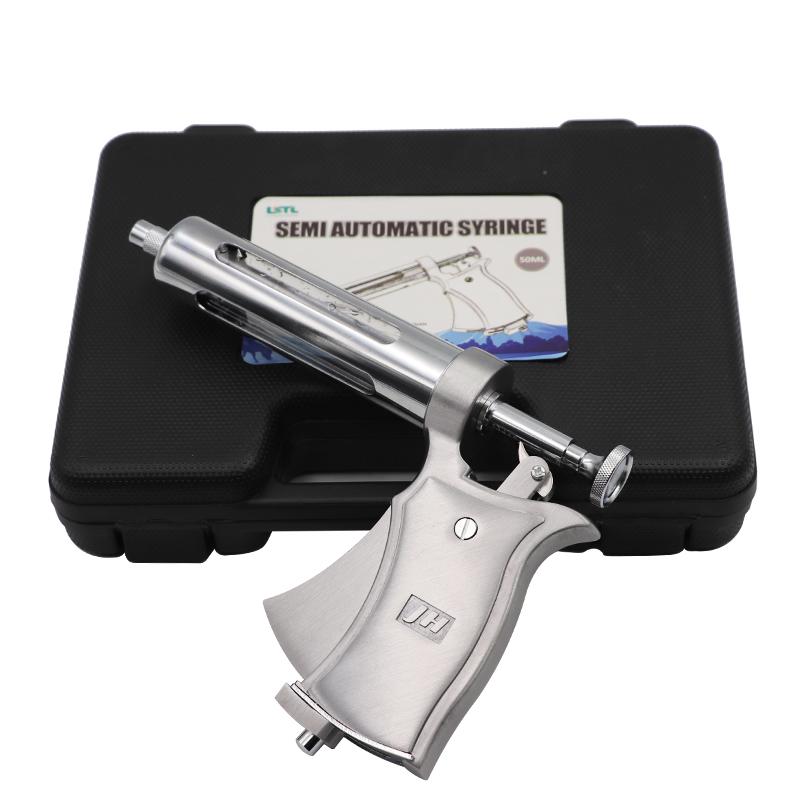 Seringă Ajustabilă Continuă 50ml Semi-Automată Metal Animale Vaccin Injector Instrumente pentru Cal Oaie Bovine Porc Injectare