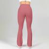 Sheer-effect Flared-leg Pocket Yoga Trousers: High-waisted, Bum-lifting, Slimming, Stretchy Fitness Trousers; Flared Wide-leg Sports Trousers