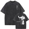 Benber vintage Gewaschen Vintage Anime Jujutsu Kaisen Itadori Yuji und Todo Aoi Grafikdruck T-Shirt Herren Damen Hip Hop Übergroße T-Shirts