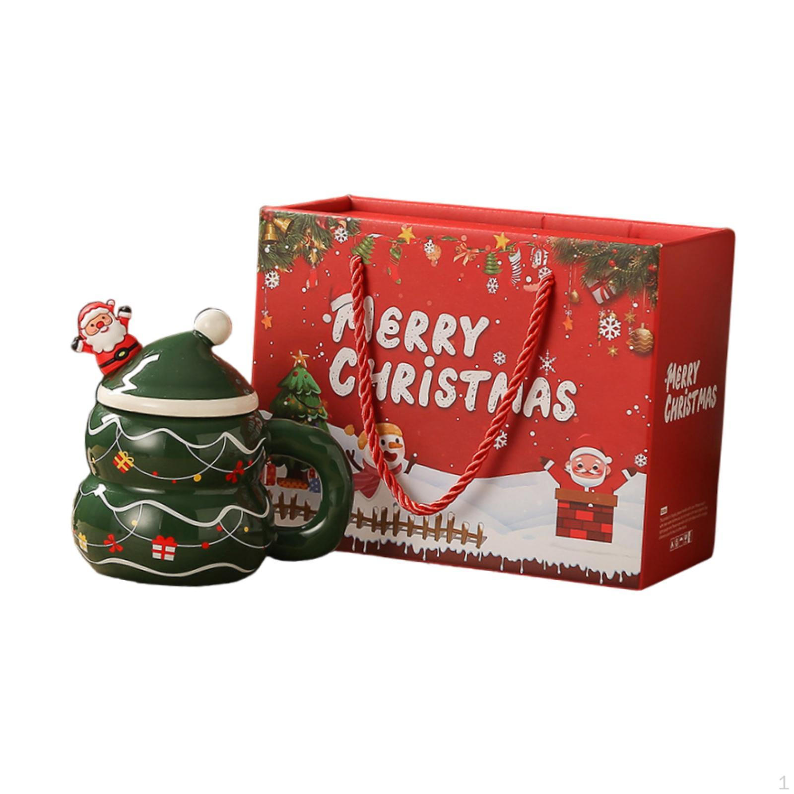 

Керамическая кофейная кружка на Рождество с ручкой, многоразовый стакан для воды Home Christmas tree