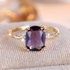 Trendy Purple Zircon Squarel Stone Vintage Gold Color Wedding Bands Engagement Rings For Women Men Minimalist Jewelry