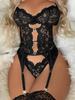 Women Sexy Party Lace Suit Sexy Women'S Bodysuits Solid Color Backless Deep V Suspenders Sleeveless Bodysuits Pure Desire 1Sf2
